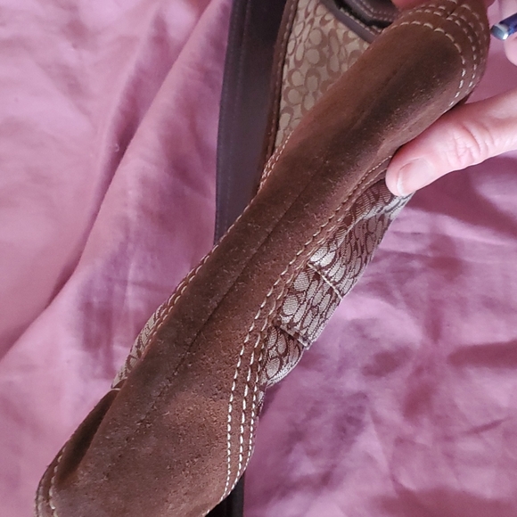 Vintage COACH EST.1941 mini hobo purse suede leather and classic coach pattern - Picture 8 of 8